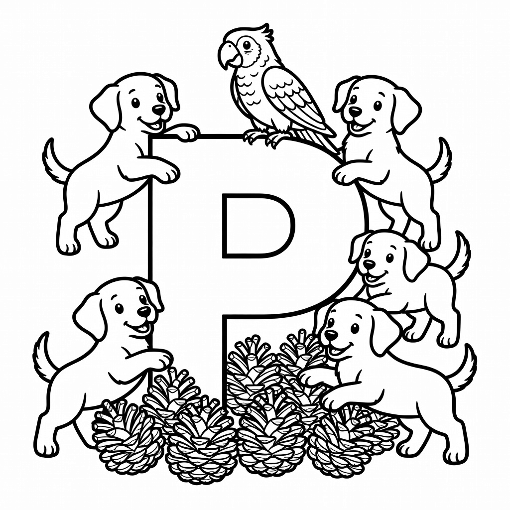 Letter P coloring page
