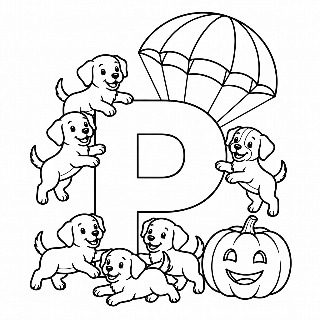 Letter P coloring page