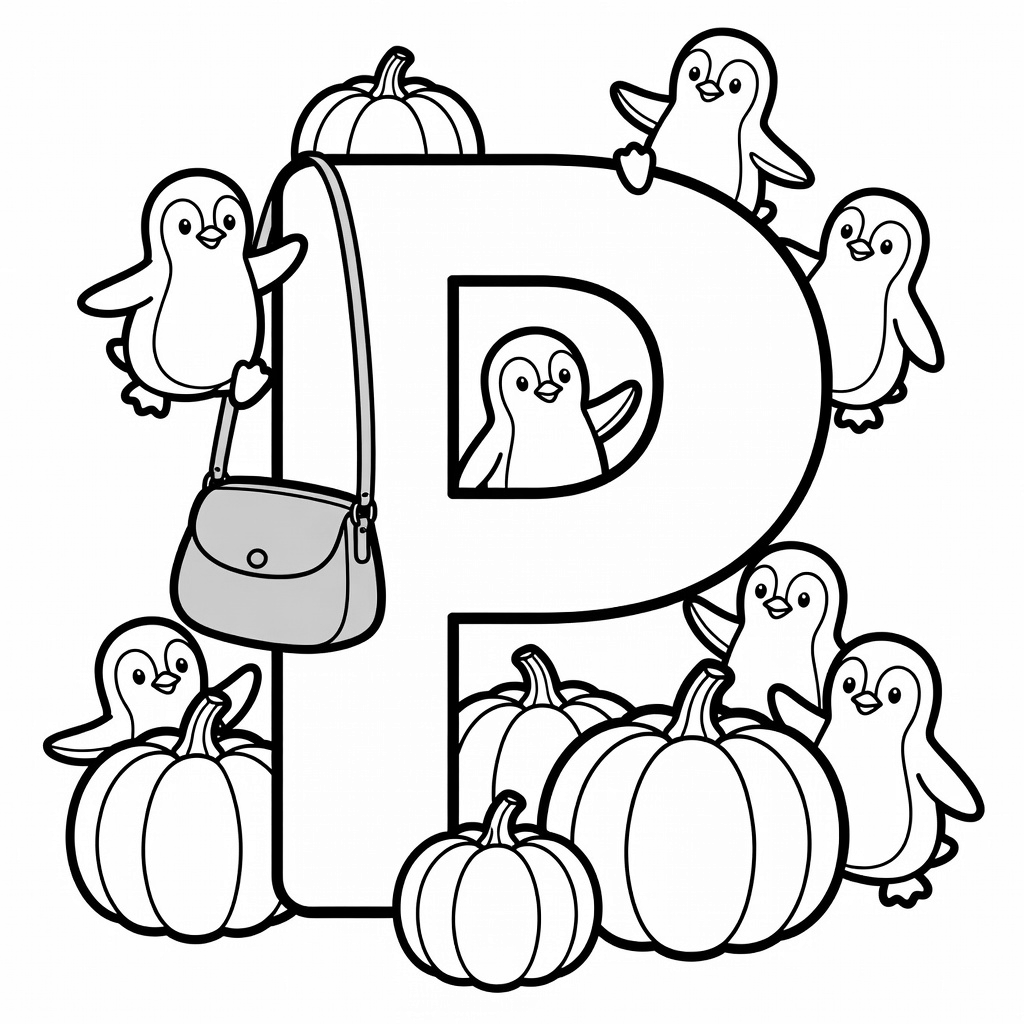 Letter P coloring page