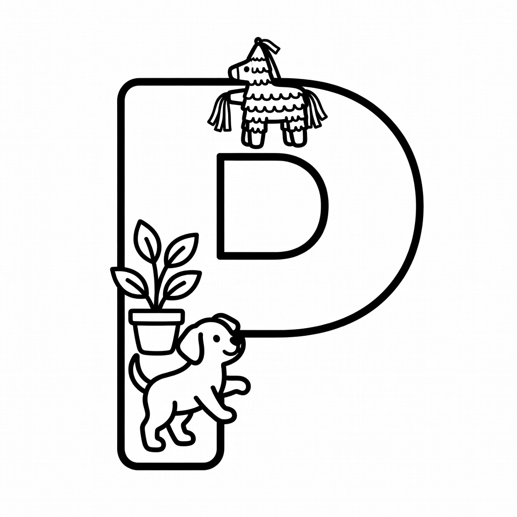 Letter P coloring page