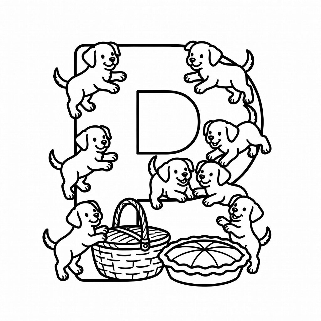 Letter P coloring page
