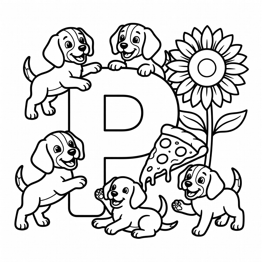 Letter P coloring page