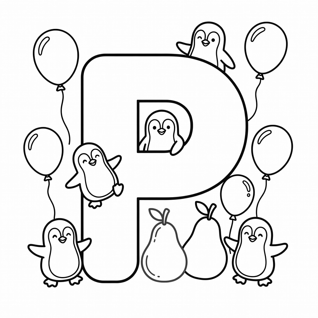 Letter P coloring page