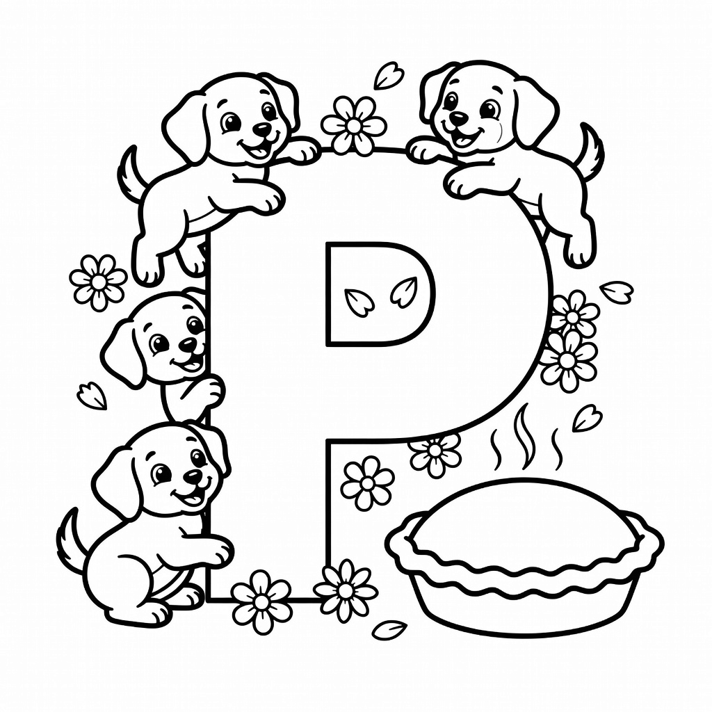 Letter P coloring page