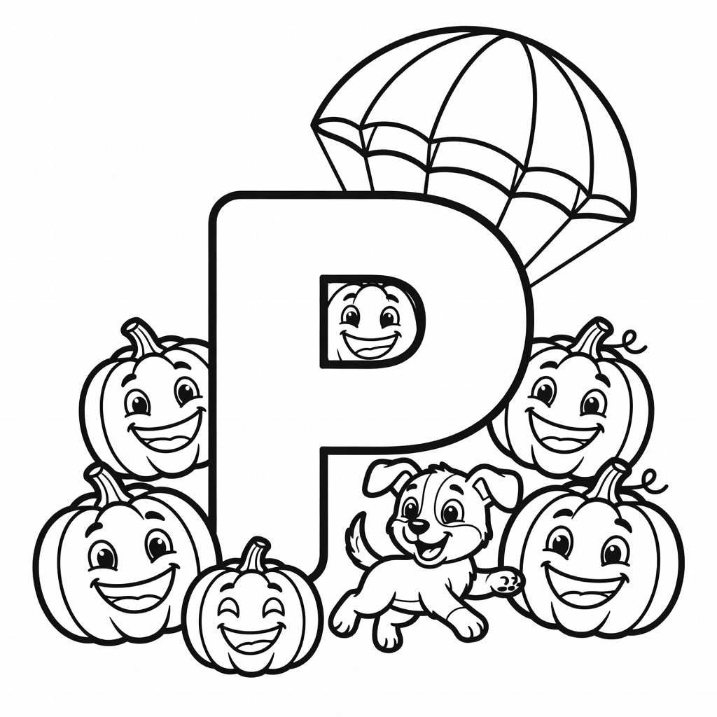 Letter P coloring page