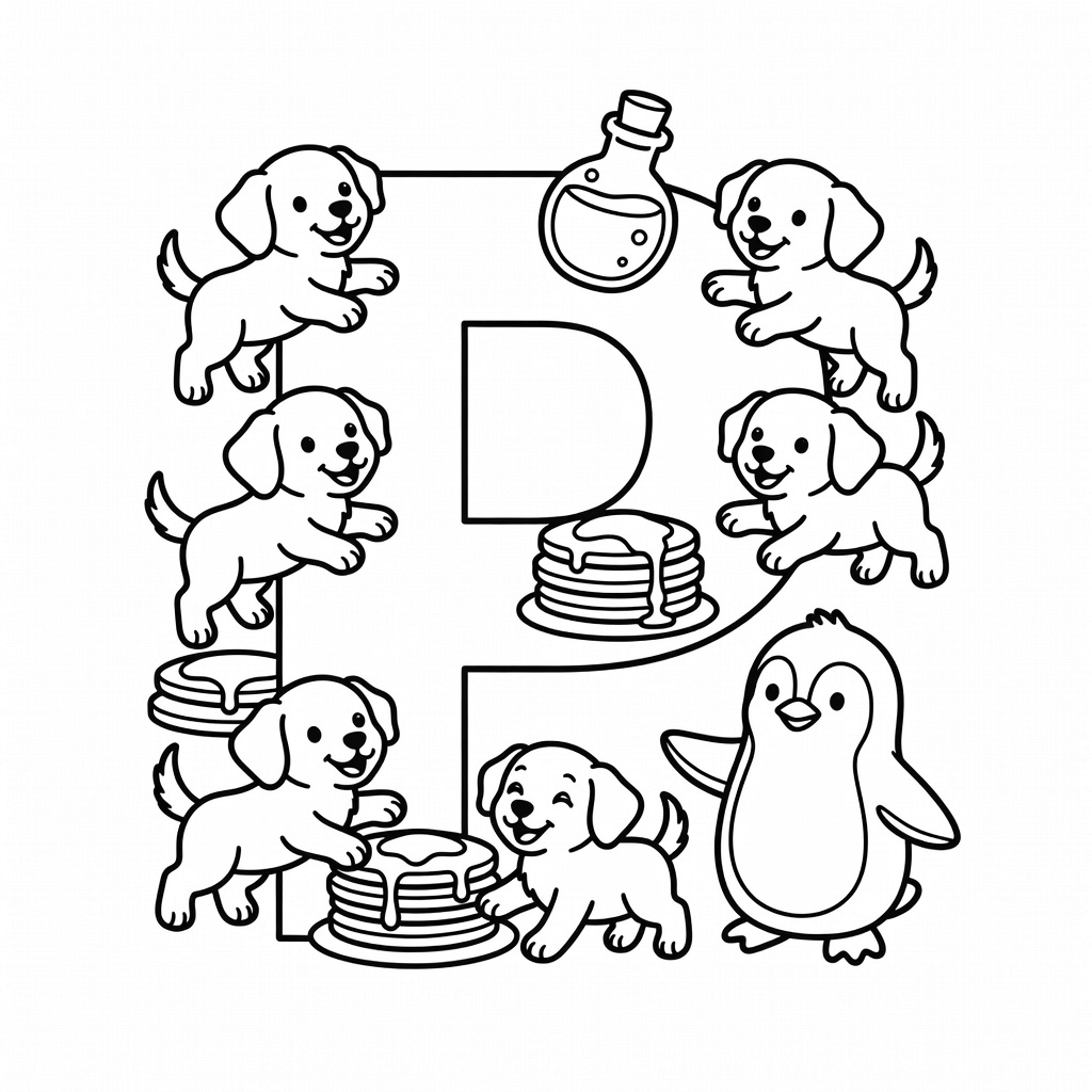 Letter P coloring page