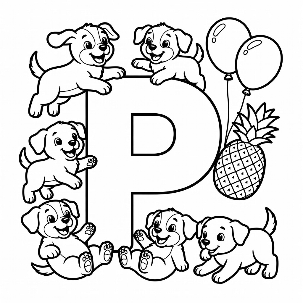 Letter P coloring page