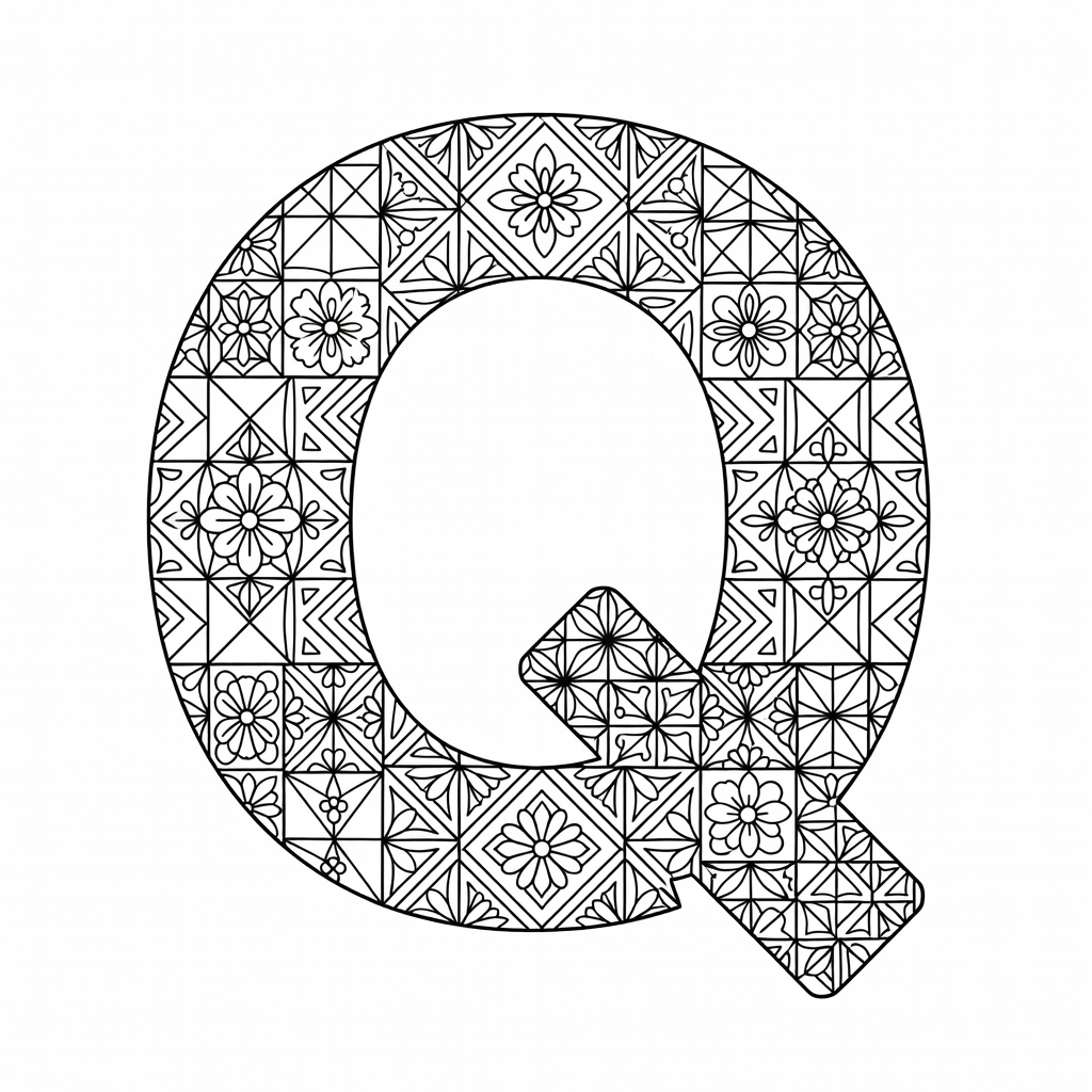 Letter Q coloring page