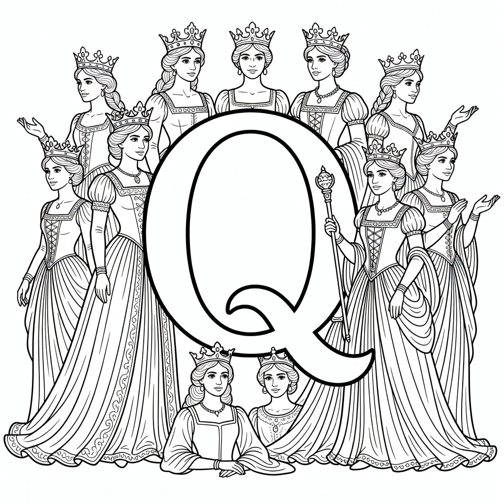 Letter Q coloring page