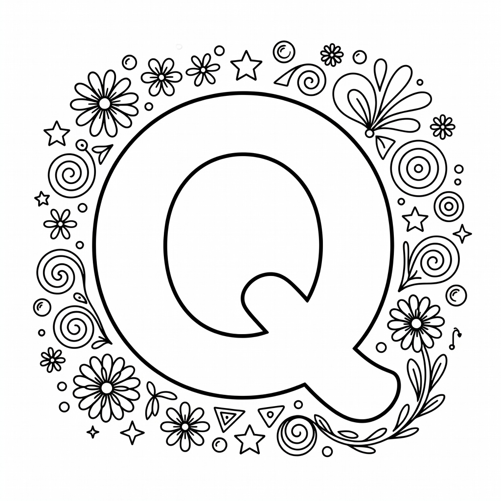 Letter Q coloring page