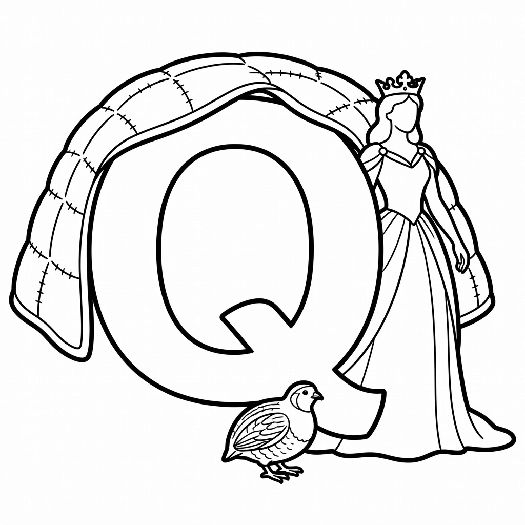 Letter Q coloring page