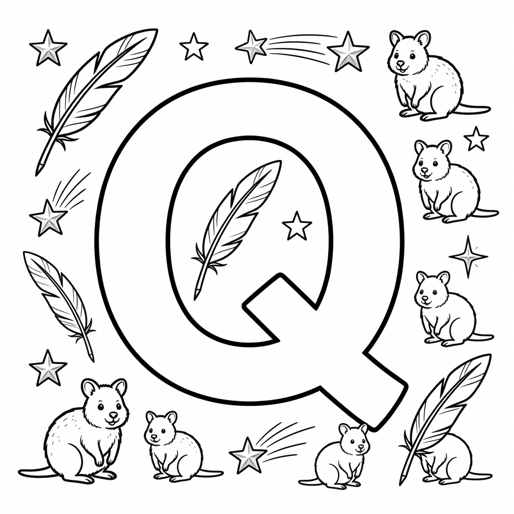 Letter Q coloring page