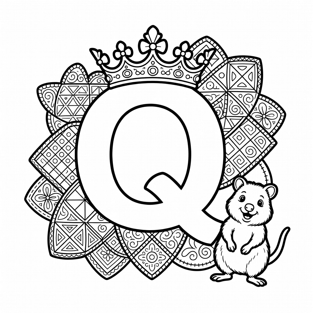 Letter Q coloring page