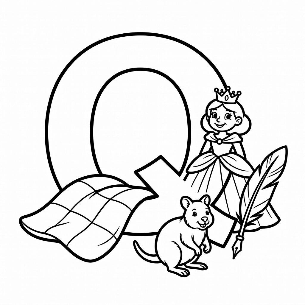 Letter Q coloring page