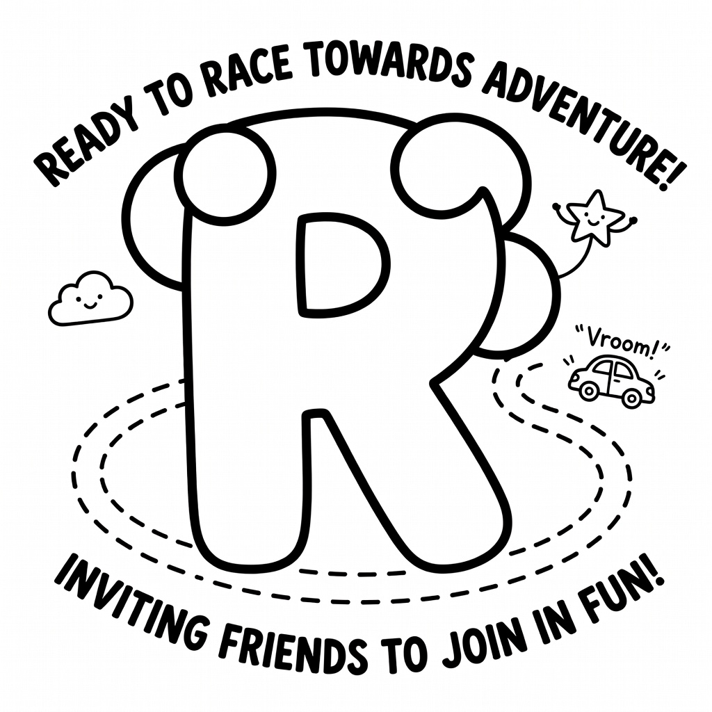 Letter R coloring page