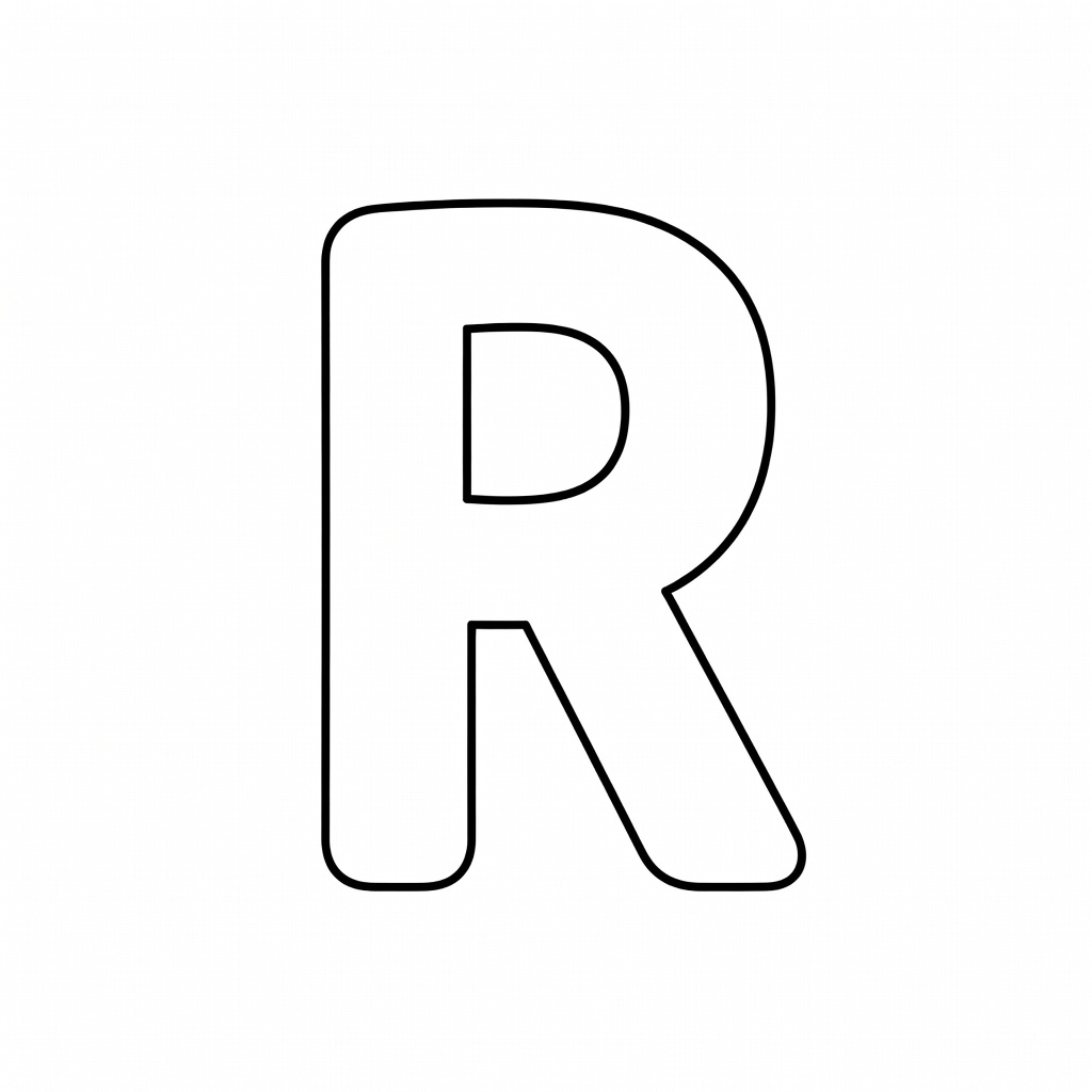 Letter R coloring page