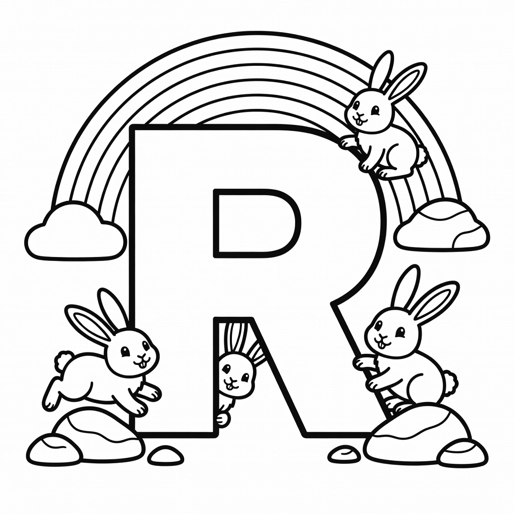 Letter R coloring page