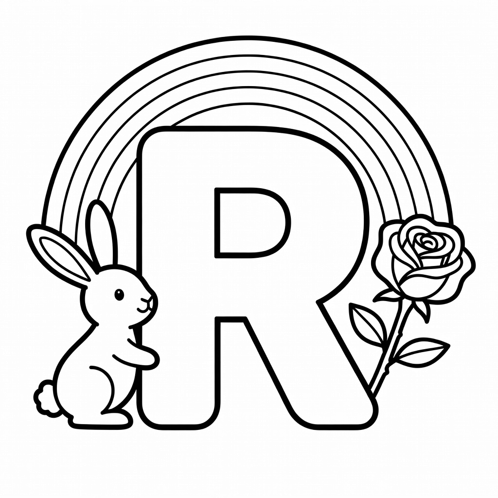 Letter R coloring page