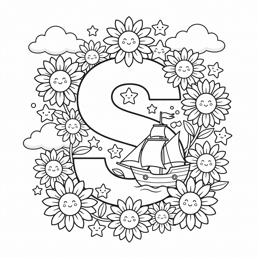 Letter S coloring page