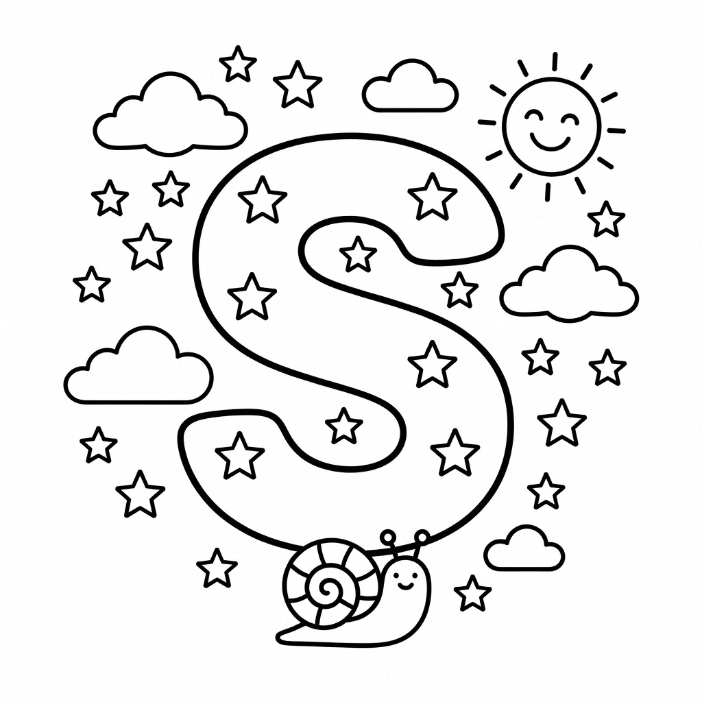 Letter S coloring page