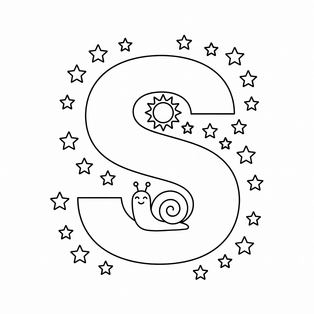 Letter S coloring page