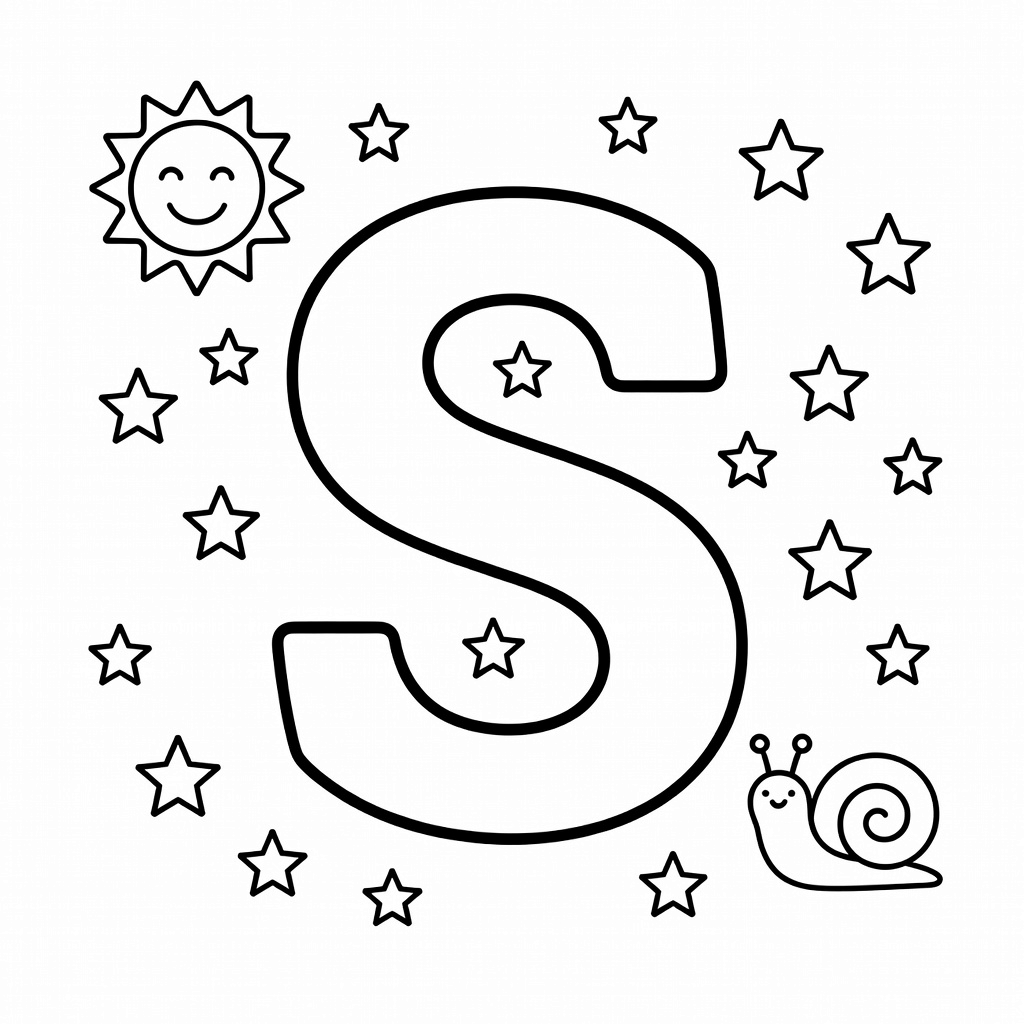 Letter S coloring page
