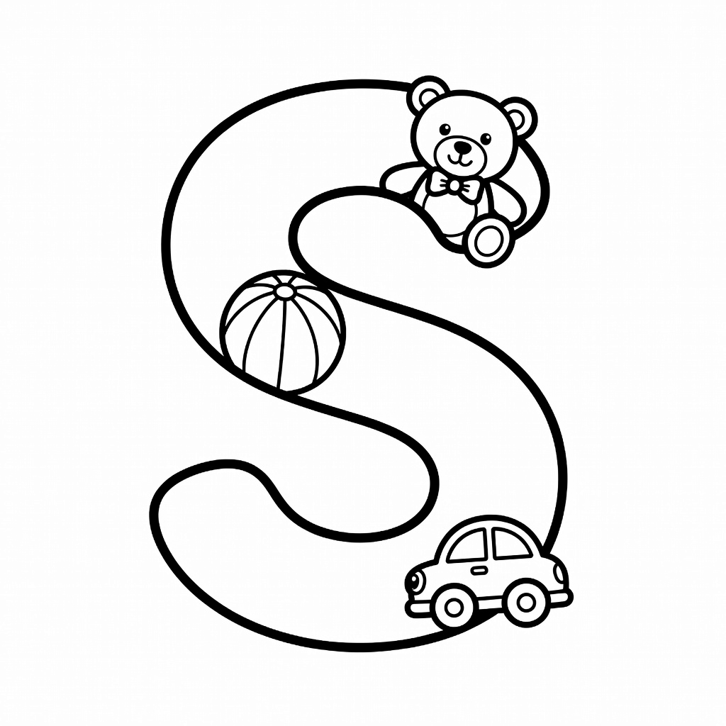 Letter S coloring page