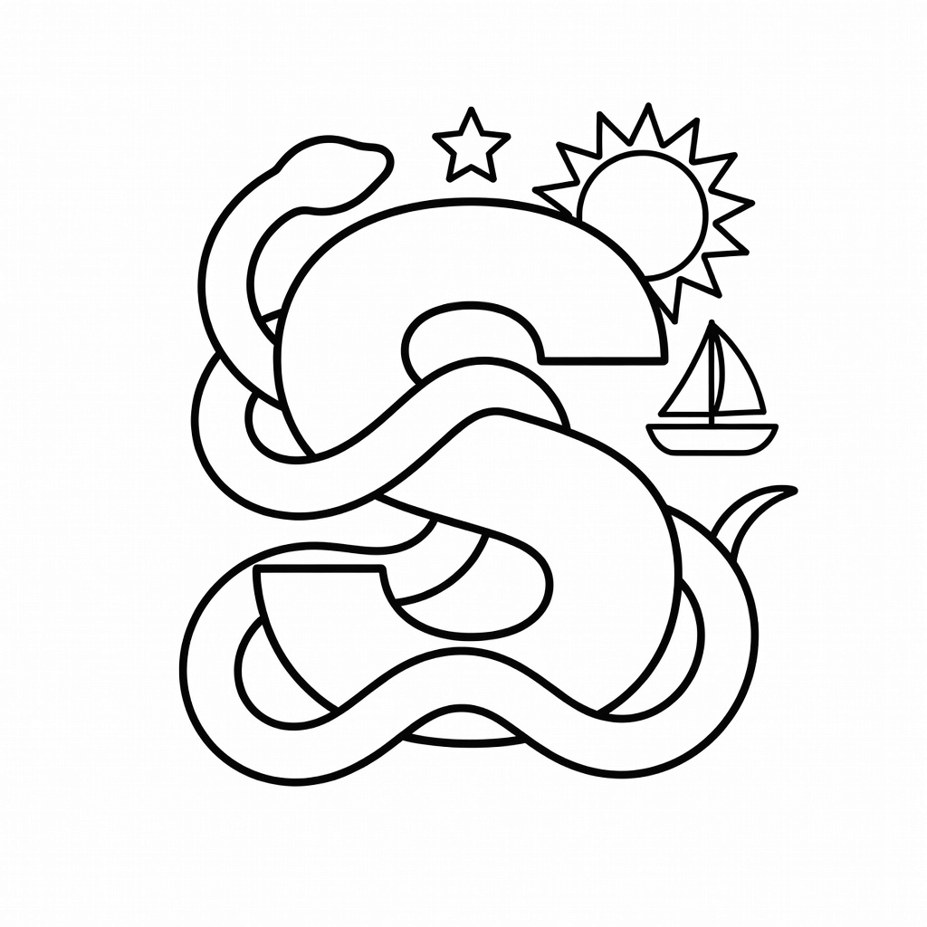 Letter S coloring page