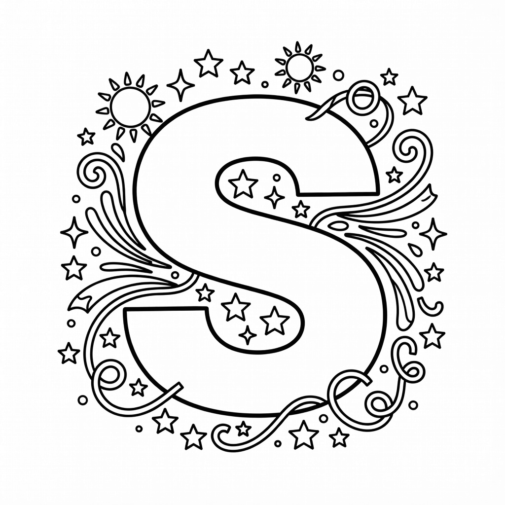 Letter S coloring page