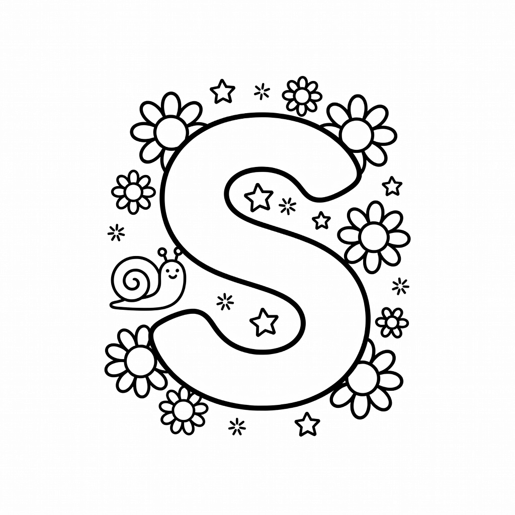 Letter S coloring page