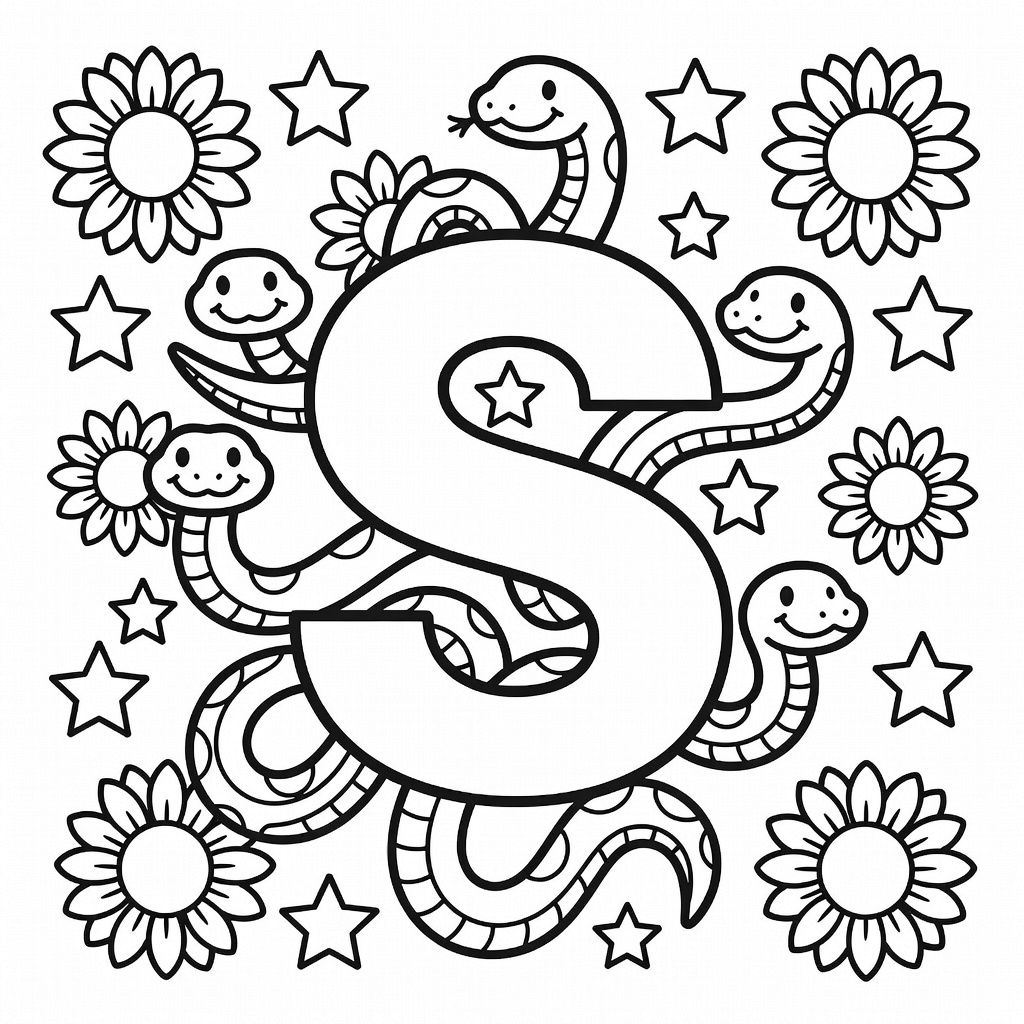 Letter S coloring page