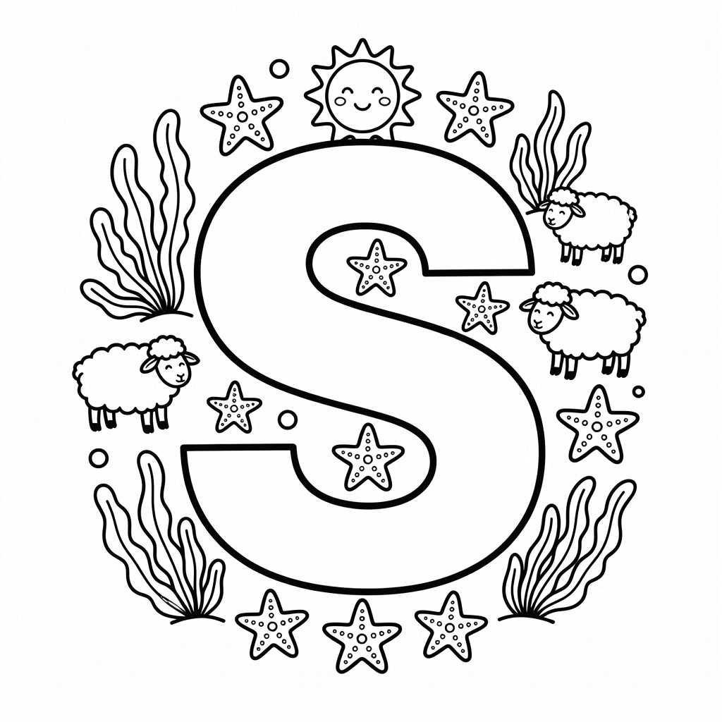 Letter S coloring page