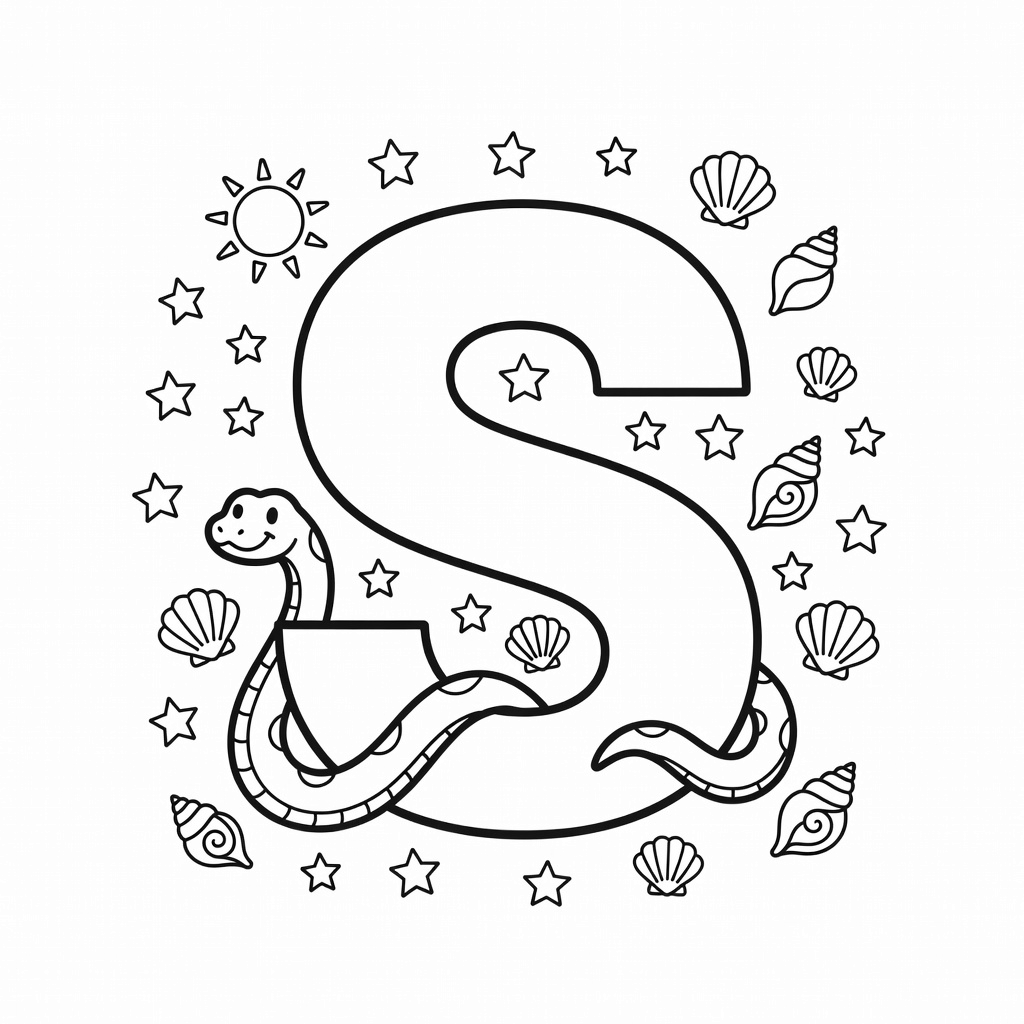 Letter S coloring page