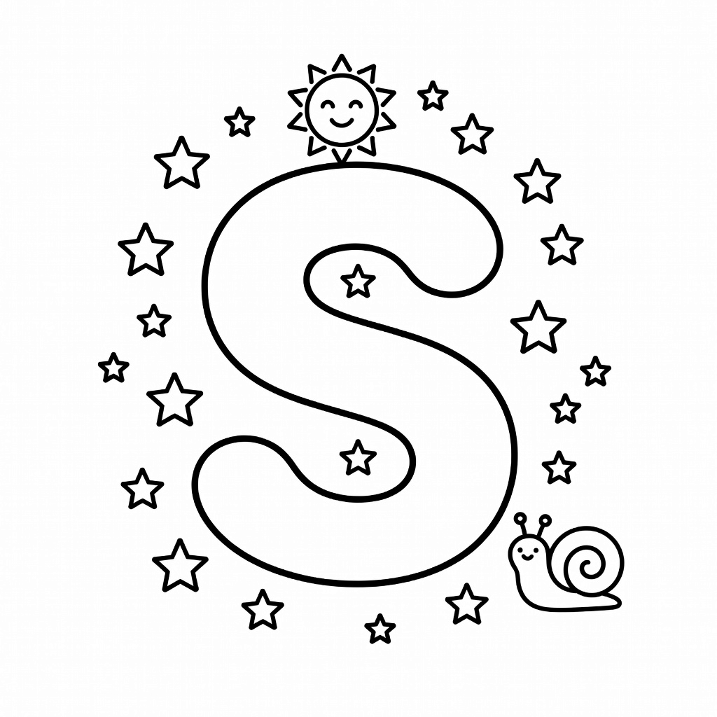 Letter S coloring page