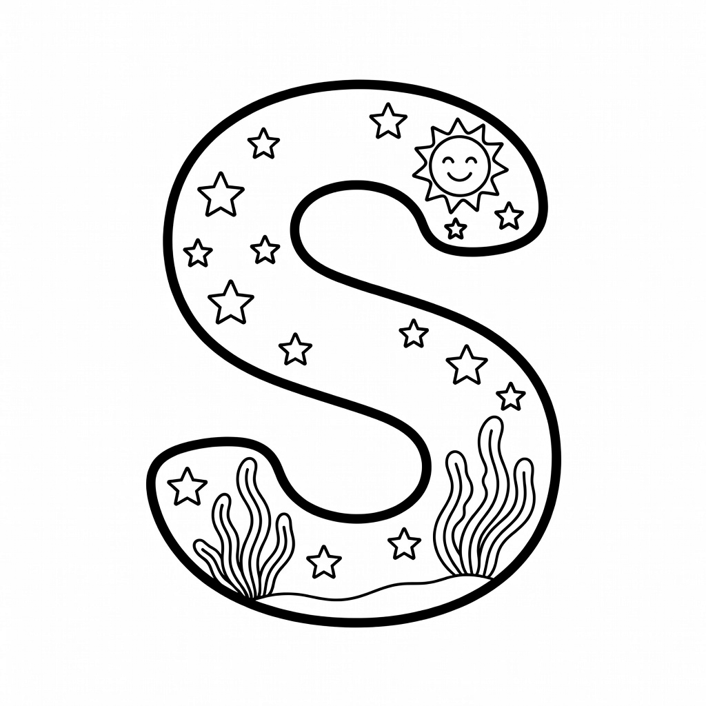 Letter S coloring page