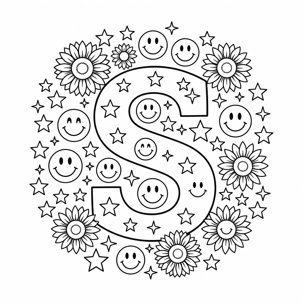 Letter S coloring page
