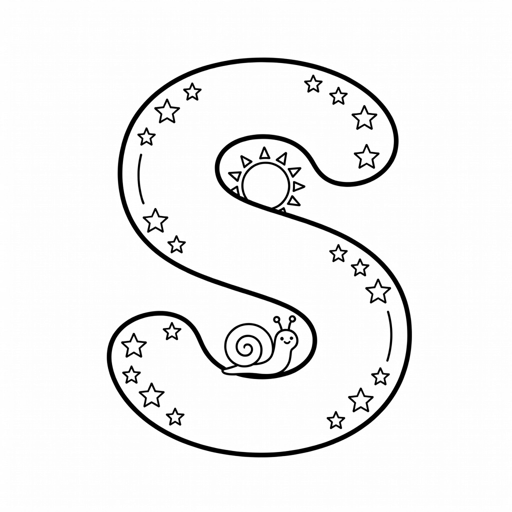 Letter S coloring page