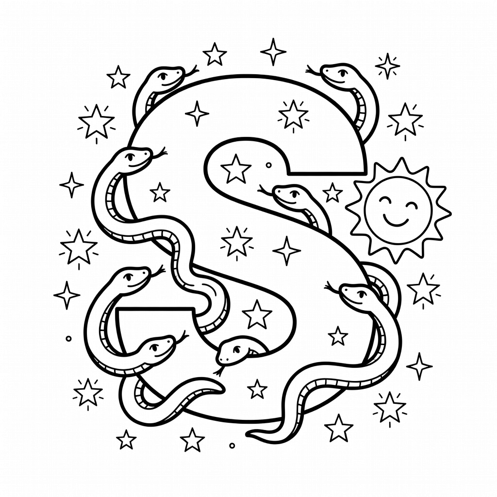 Letter S coloring page