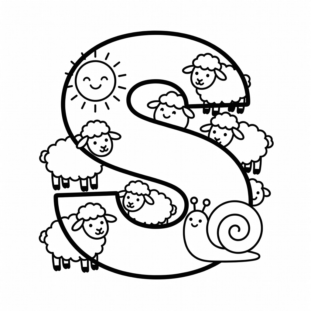 Letter S coloring page