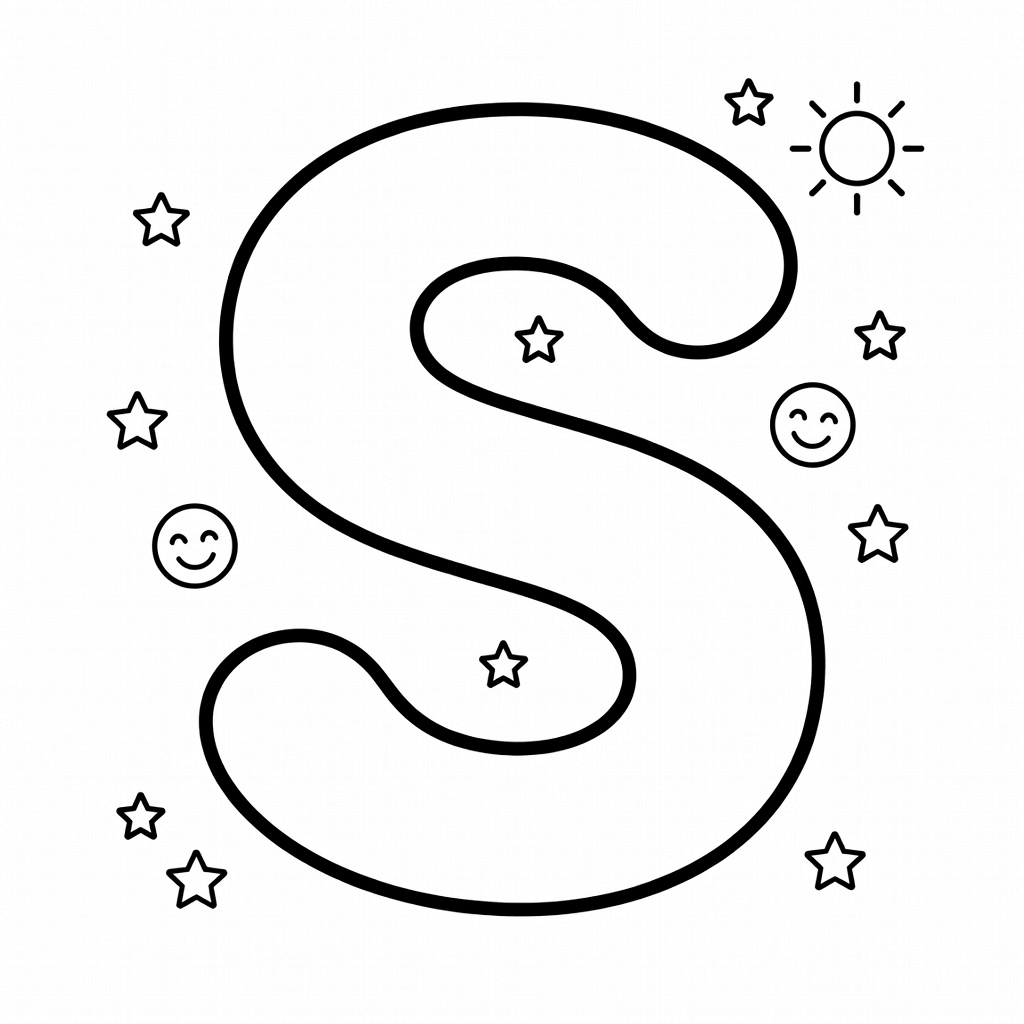 Letter S coloring page