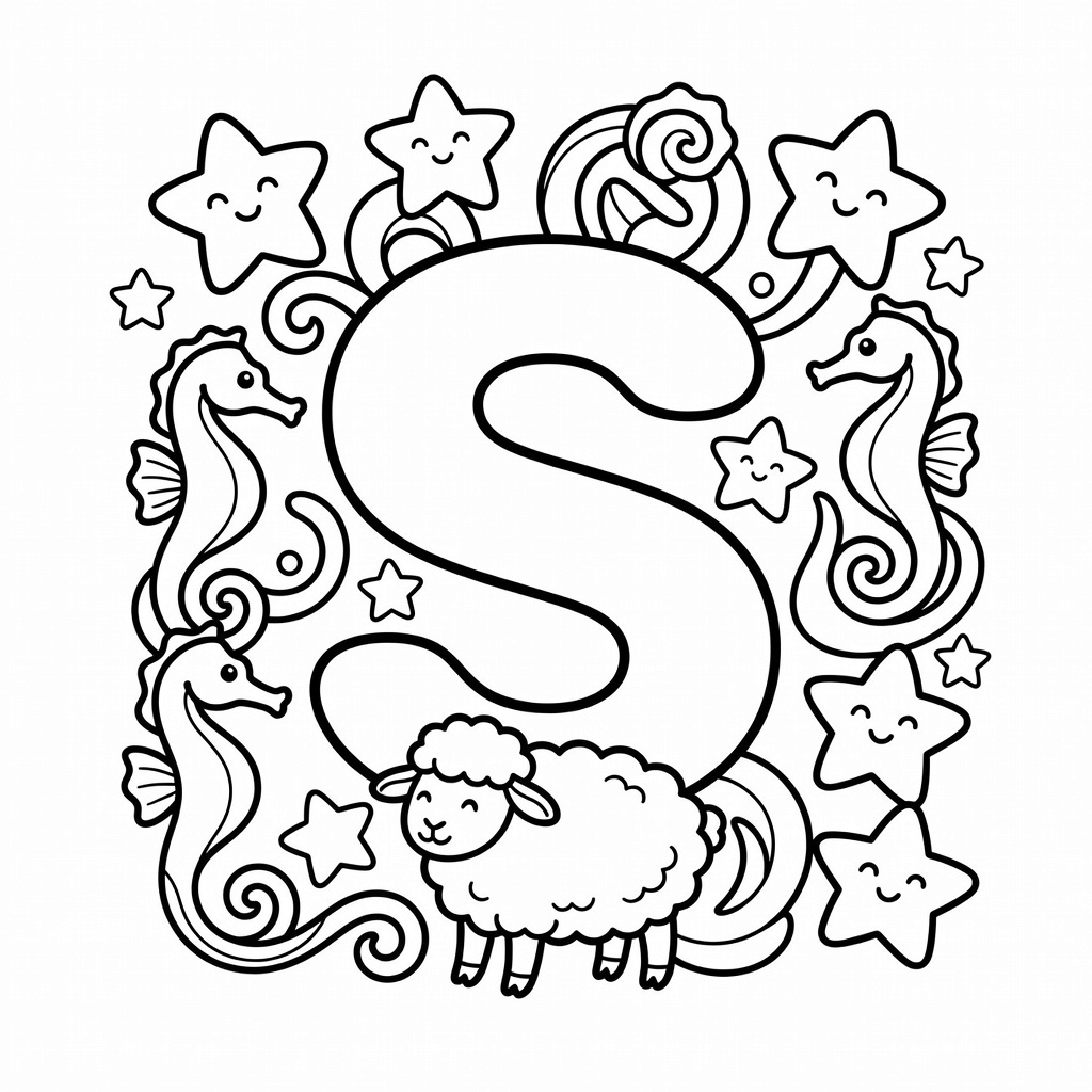 Letter S coloring page