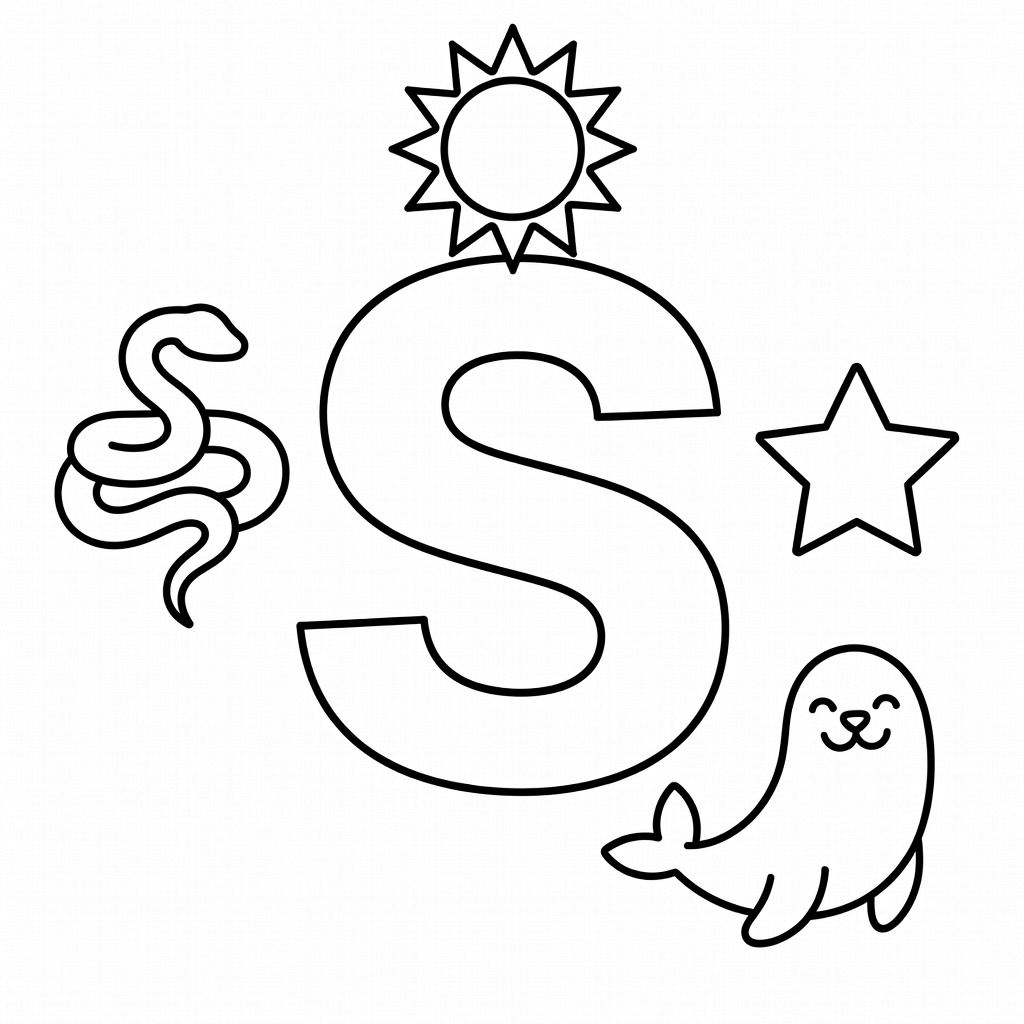 Letter S coloring page