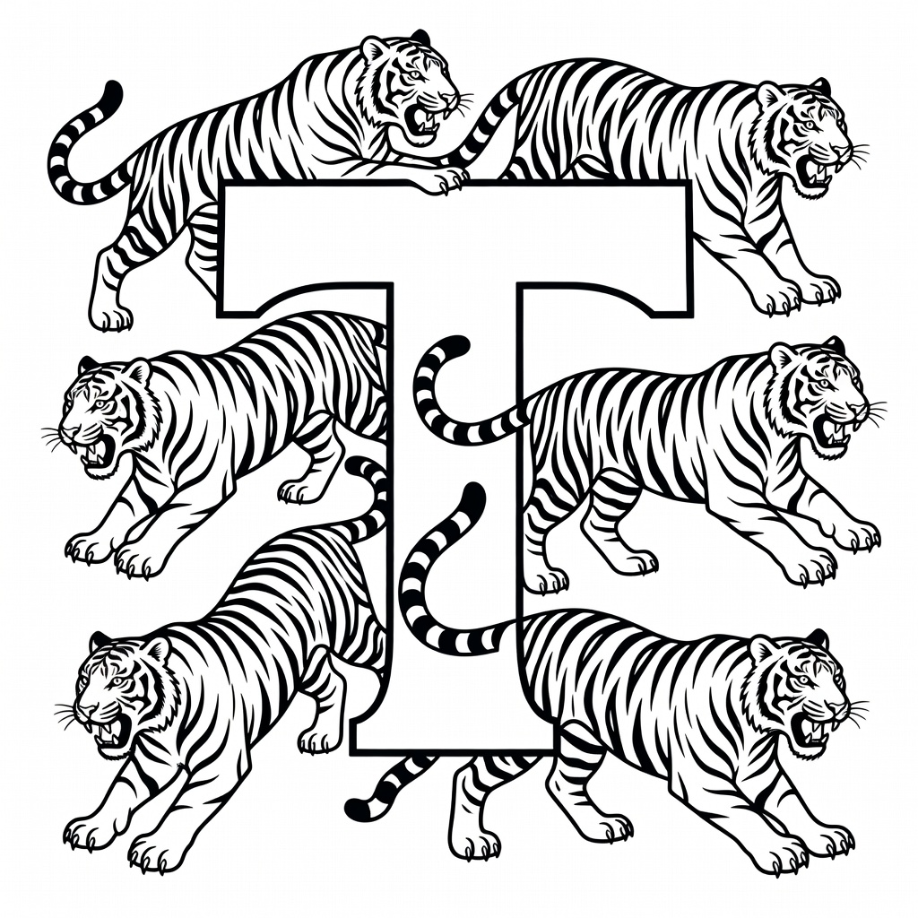 Letter T coloring page