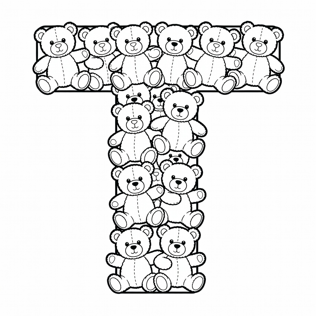 Letter T coloring page