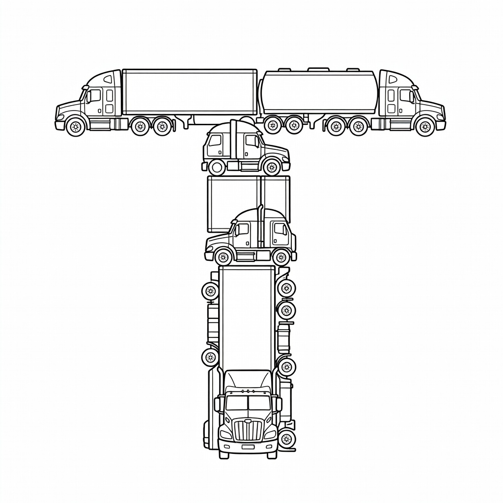 Letter T coloring page