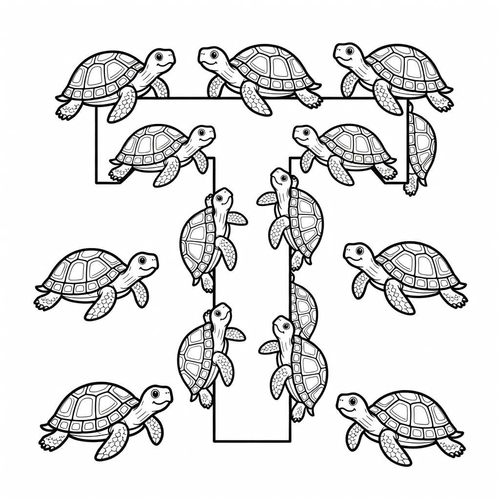 Letter T coloring page
