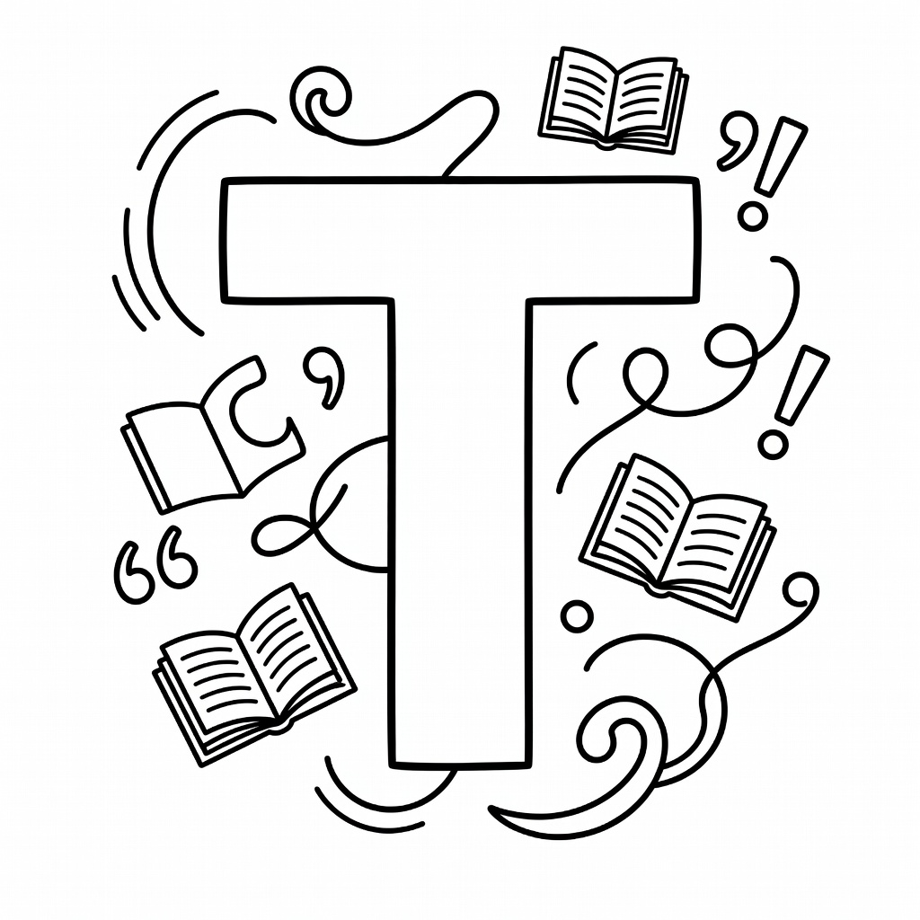 Letter T coloring page