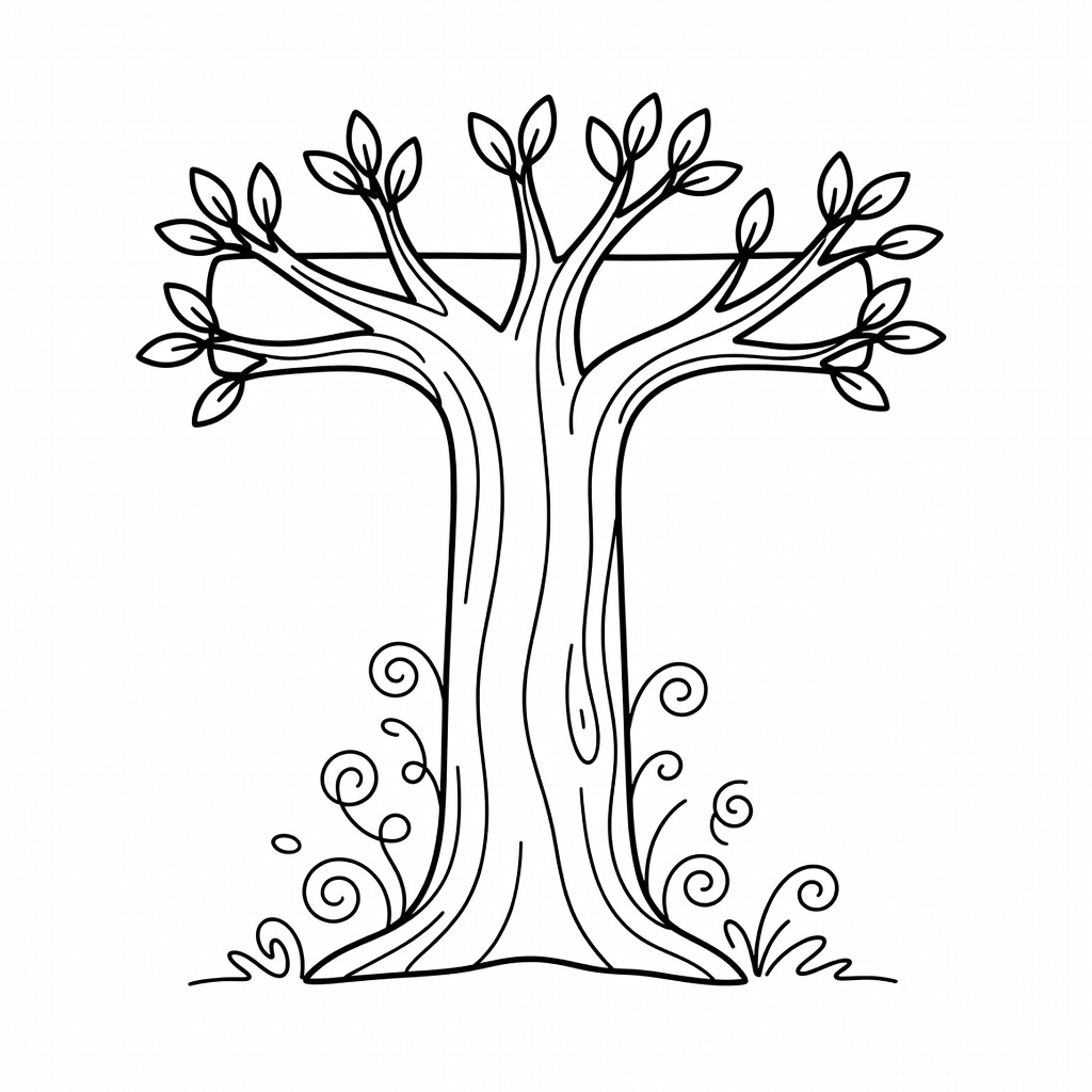 Letter T coloring page