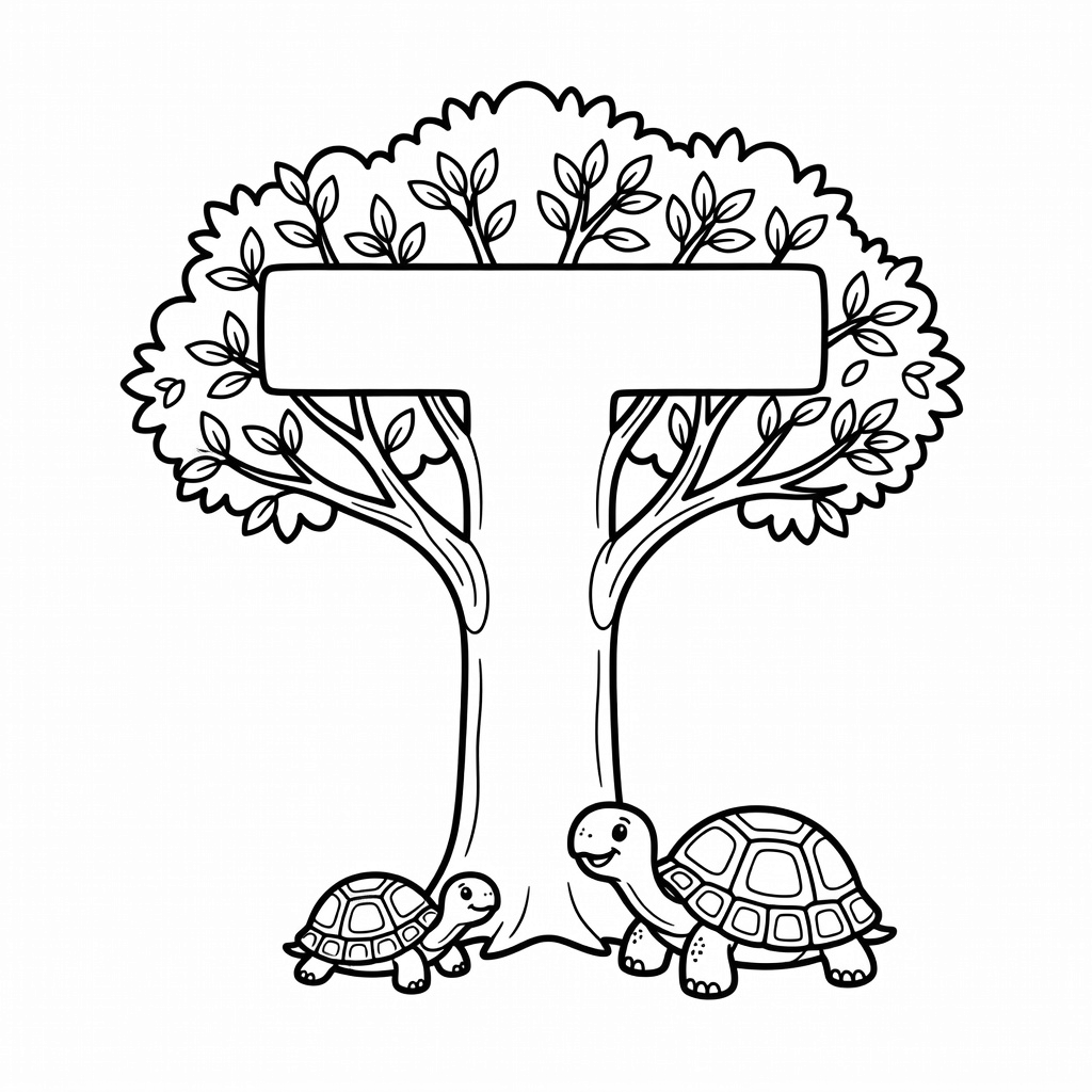 Letter T coloring page