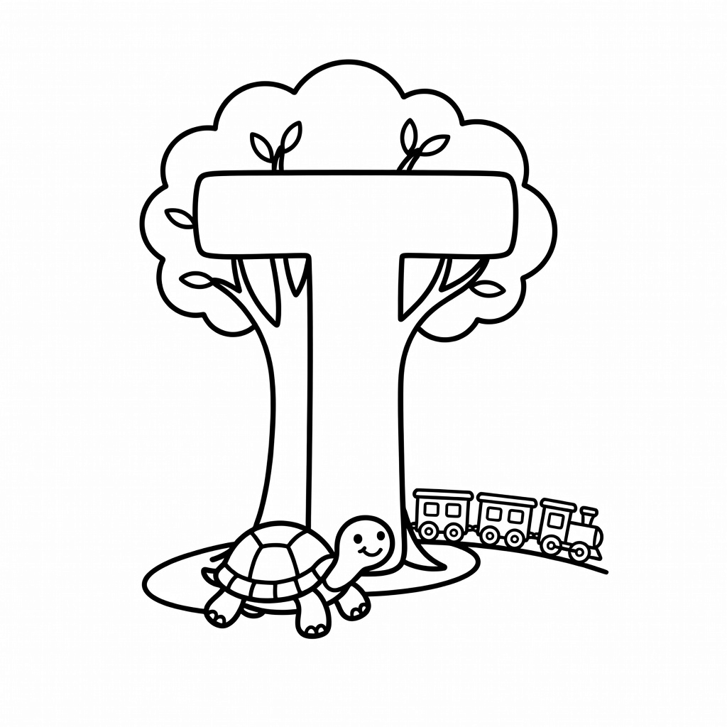 Letter T coloring page